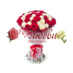 №160 Букет из 51 шт. Розы ( Цвет по желанию заказчика ) упаковка ( сетка ) 