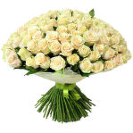 Акция 101 шт. Кремовых Роз 50 см. Всего 