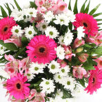 №114  Букет из Хризантемы, герберы, финик, альстромерии.