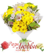 №135 Букет из кустовой хризантемы и альстромерии.