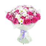 № 221 Букет из 5 хризантем и 10 роз