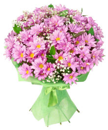 №178  Букет из 9 штук кустовой хризантемы с гипсофилой.