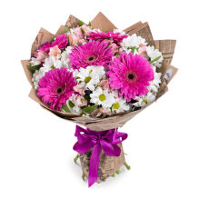 № 465 Букет из герберы и хризантемы.