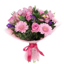 № 467 Букет сборный из гербер и орхидеи.