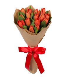 № 526 Букет из 15 алых тюльпанов